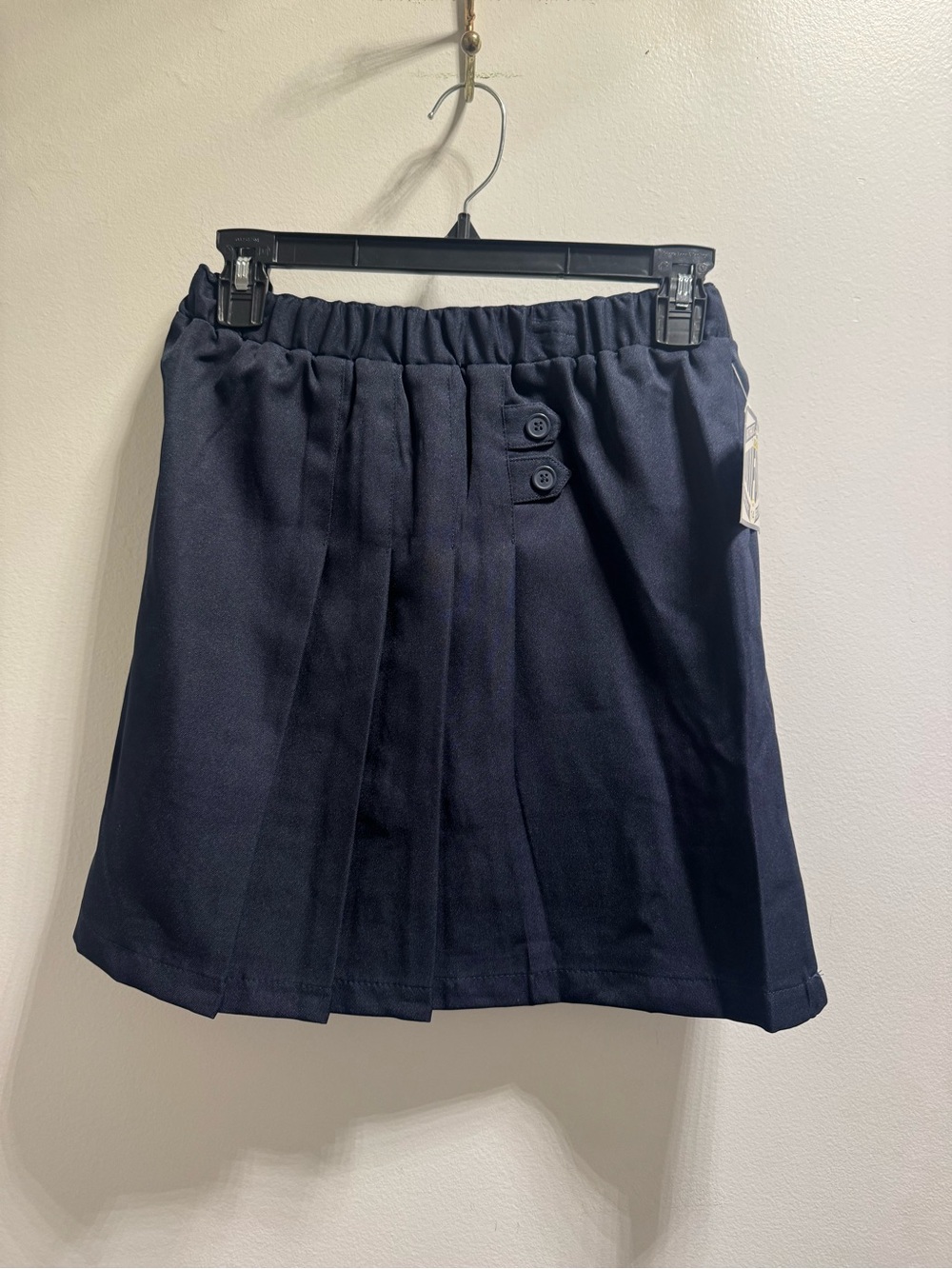 Galaxy By Harvic Navy School Pleated Skirt with Button Detail